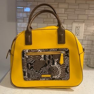 Vera Bradley Women's Bowler Satchel Maize with Python Print